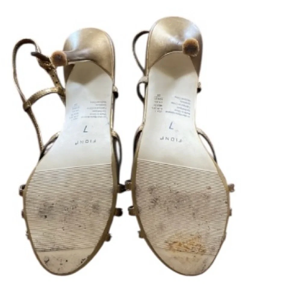 FIONI Gold Evening party cocktail Strappy Heels size 7 - Picture 2 of 8